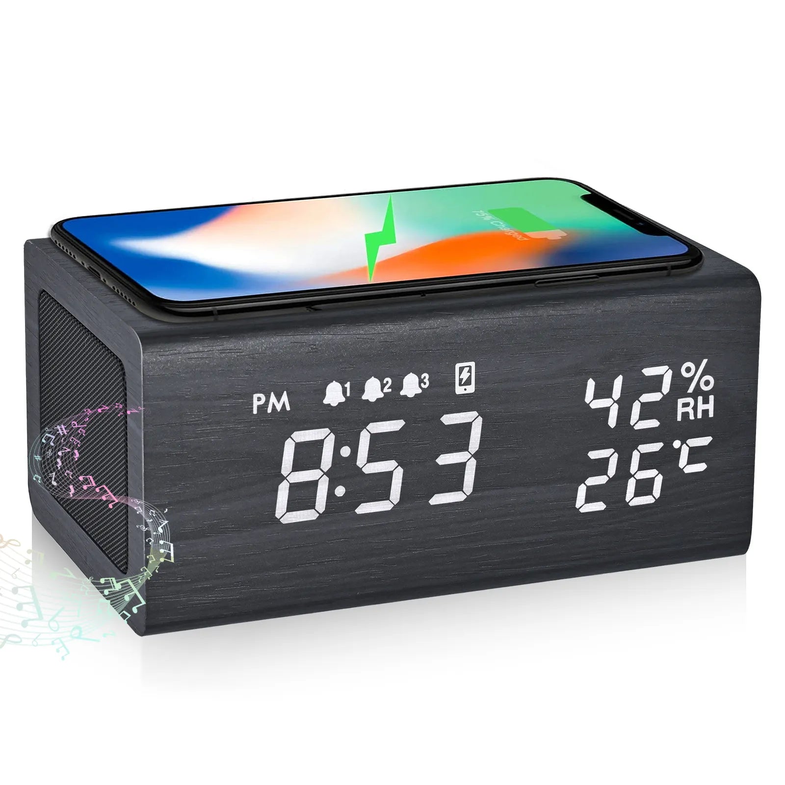 4 in 1 Digital Alarm Clock/Bluetooth Speaker/Wireless Charger/Temperature & Humidity Display - Premium Chargers & Powerbanks from Dressmycell.com - Just $50! Shop now at Dressmycell.com 4 in 1 Digital Alarm Clock/Bluetooth Speaker/Wireless Charger/Temperature & Humidity Display - Premium Chargers & Powerbanks from Dressmycell.com - Just $50! Shop now at Dressmycell.com