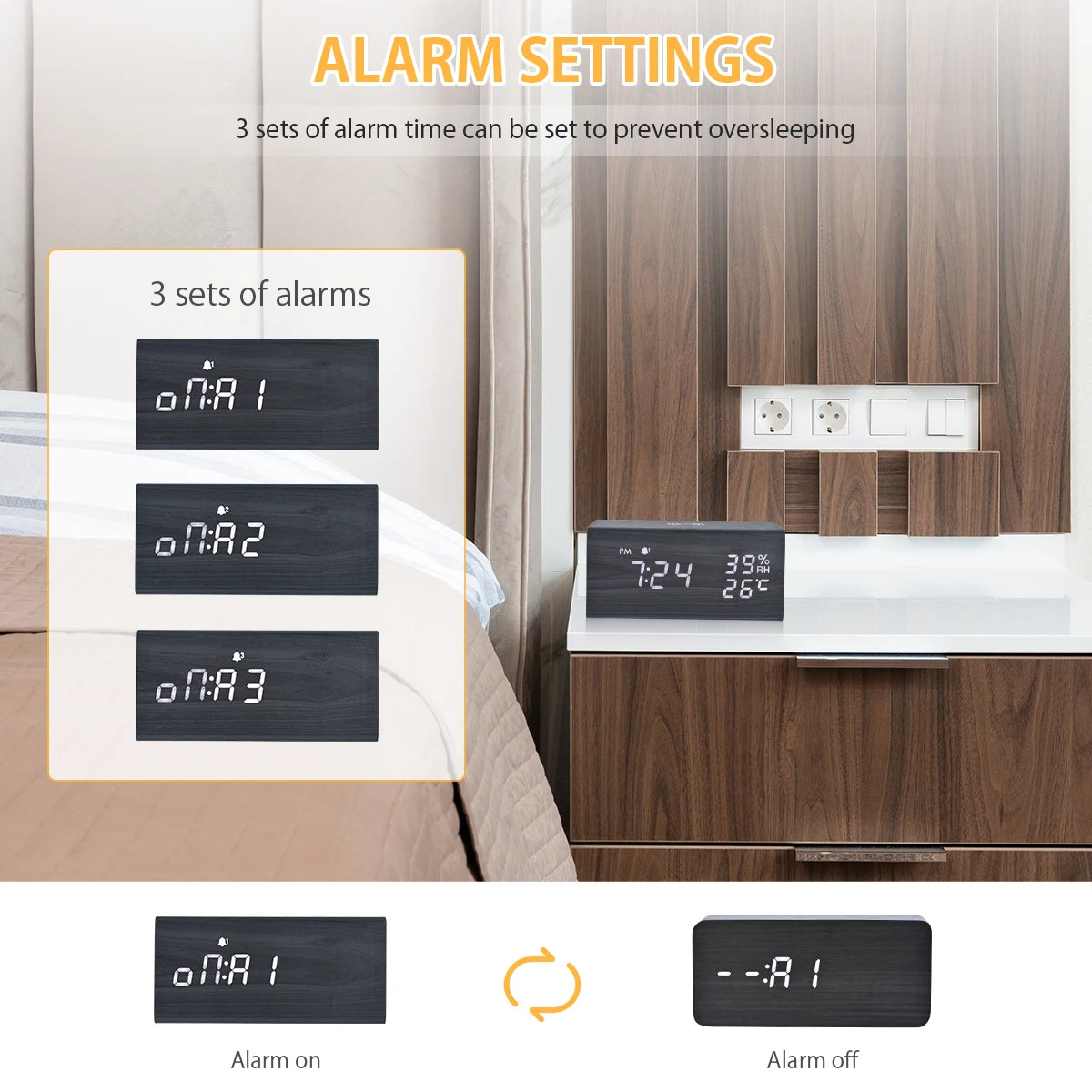 4 in 1 Digital Alarm Clock/Bluetooth Speaker/Wireless Charger/Temperature & Humidity Display - Premium Chargers & Powerbanks from Dressmycell.com - Just $50! Shop now at Dressmycell.com