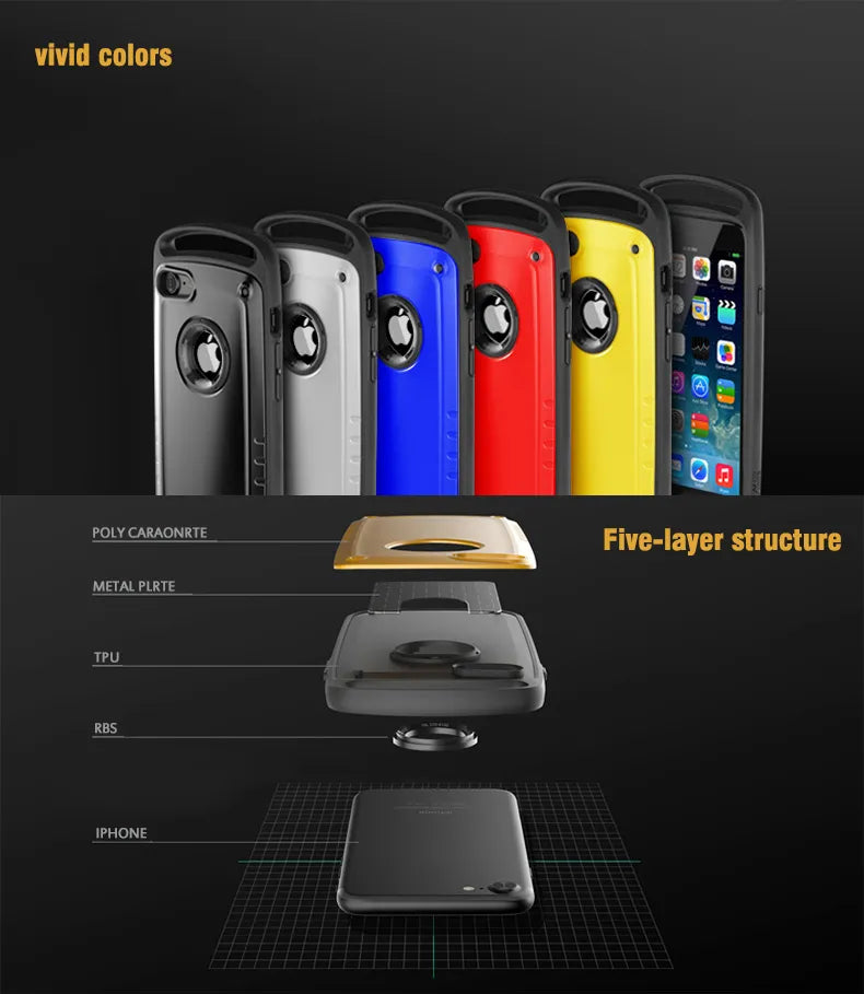 Heavy Duty Armor Shockproof Case For iPhone - Premium Mobile Phone Cases from Dressmycell.com - Just $18! Shop now at Dressmycell.com