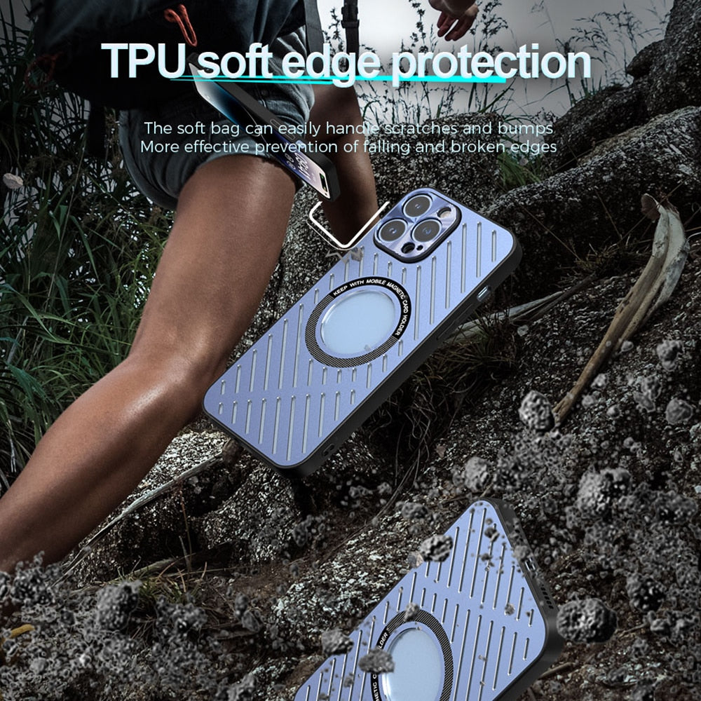 R-Just Slim Metal Case Compatible with Magnetic Wireless Charging for iPhone - Premium Mobile Phone Cases from R-Just - Just $22.00! Shop now at Dressmycell.com R-Just Slim Metal Case Compatible with Magnetic Wireless Charging for iPhone - Premium Mobile Phone Cases from R-Just - Just $22.00! Shop now at Dressmycell.com