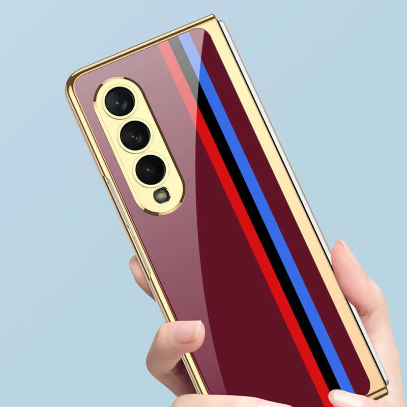 Leather & Tempered Glass Hard Case For Samsung Galaxy Z Fold - Premium Mobile Phone Cases from Dressmycell.com - Just $30! Shop now at Dressmycell.com Leather & Tempered Glass Hard Case For Samsung Galaxy Z Fold - Premium Mobile Phone Cases from Dressmycell.com - Just $30! Shop now at Dressmycell.com