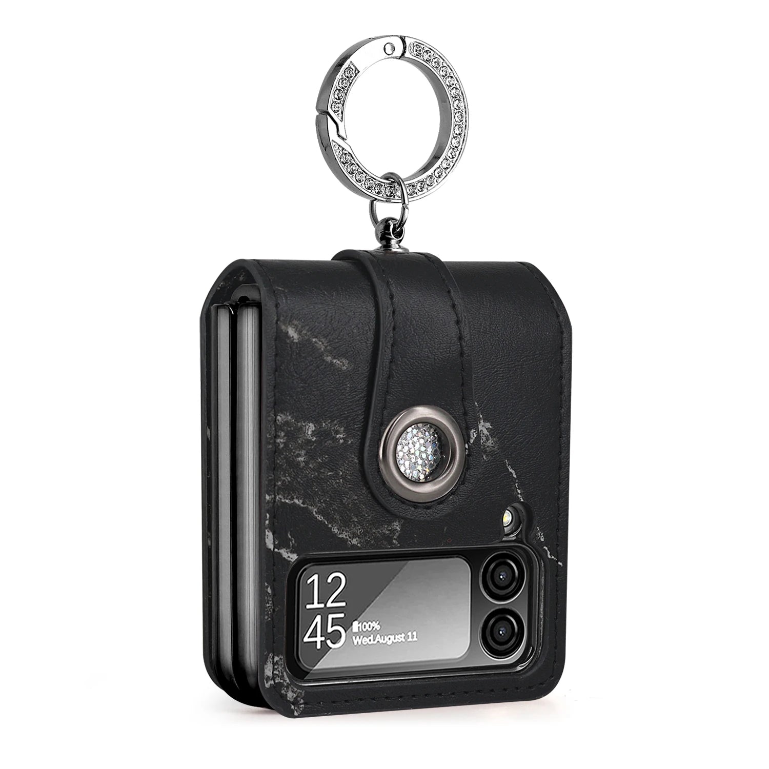 PC Metal Ring Holder Leather Case for Samsung Galaxy Z Flip - Premium Mobile Phone Cases from Dressmycell.com - Just $25! Shop now at Dressmycell.com PC Metal Ring Holder Leather Case for Samsung Galaxy Z Flip - Premium Mobile Phone Cases from Dressmycell.com - Just $25! Shop now at Dressmycell.com