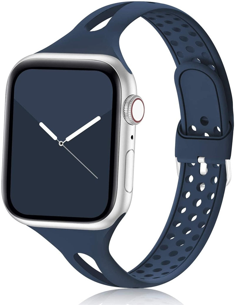 Slim Silicone Sport Strap for Apple Watch - Premium Apple Watch Accessories from Dressmycell.com - Just $15.00! Shop now at Dressmycell.com