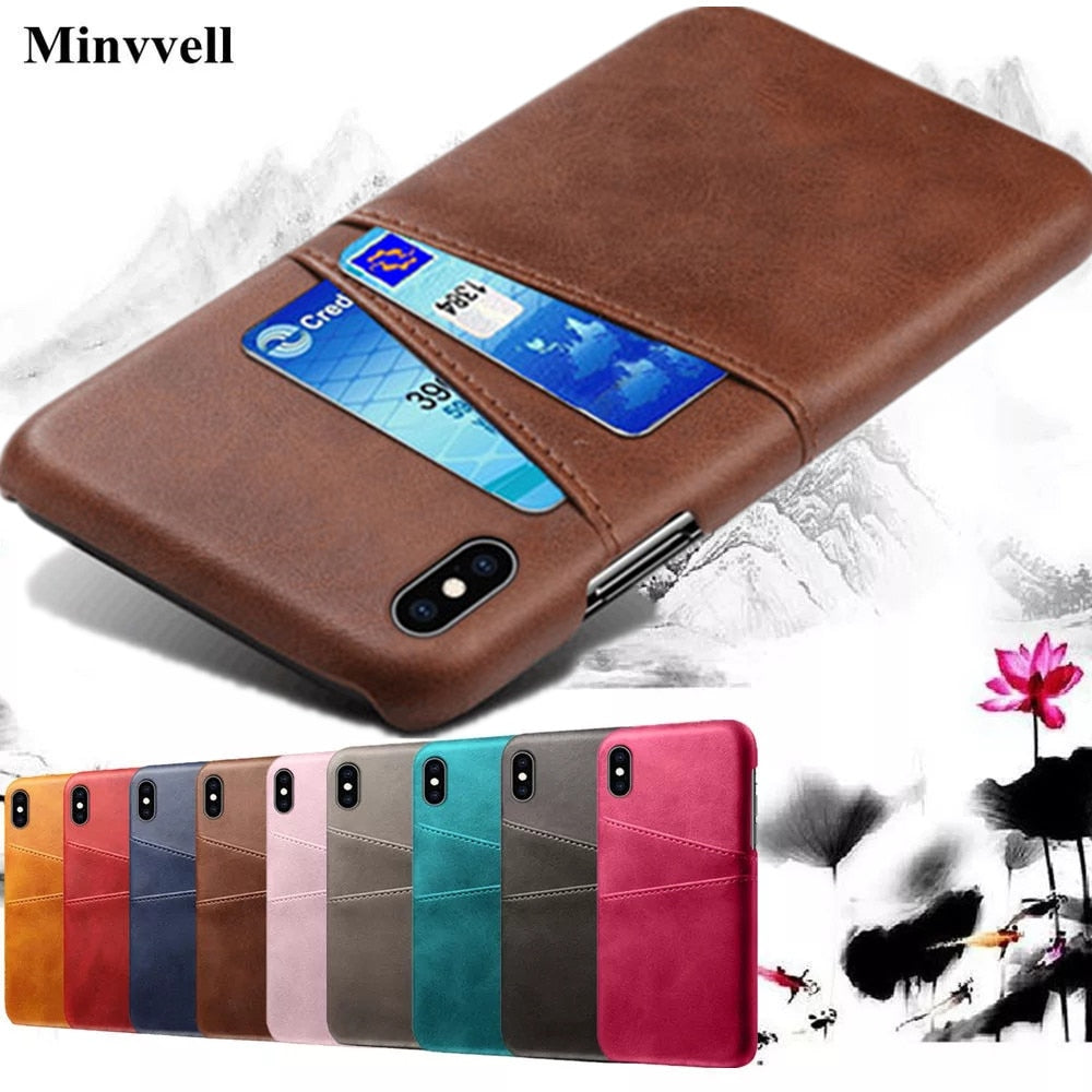 Leather Card Holder Case for iPhone - Premium Mobile Phone Cases from Dressmycell.com - Just $16.00! Shop now at Dressmycell.com