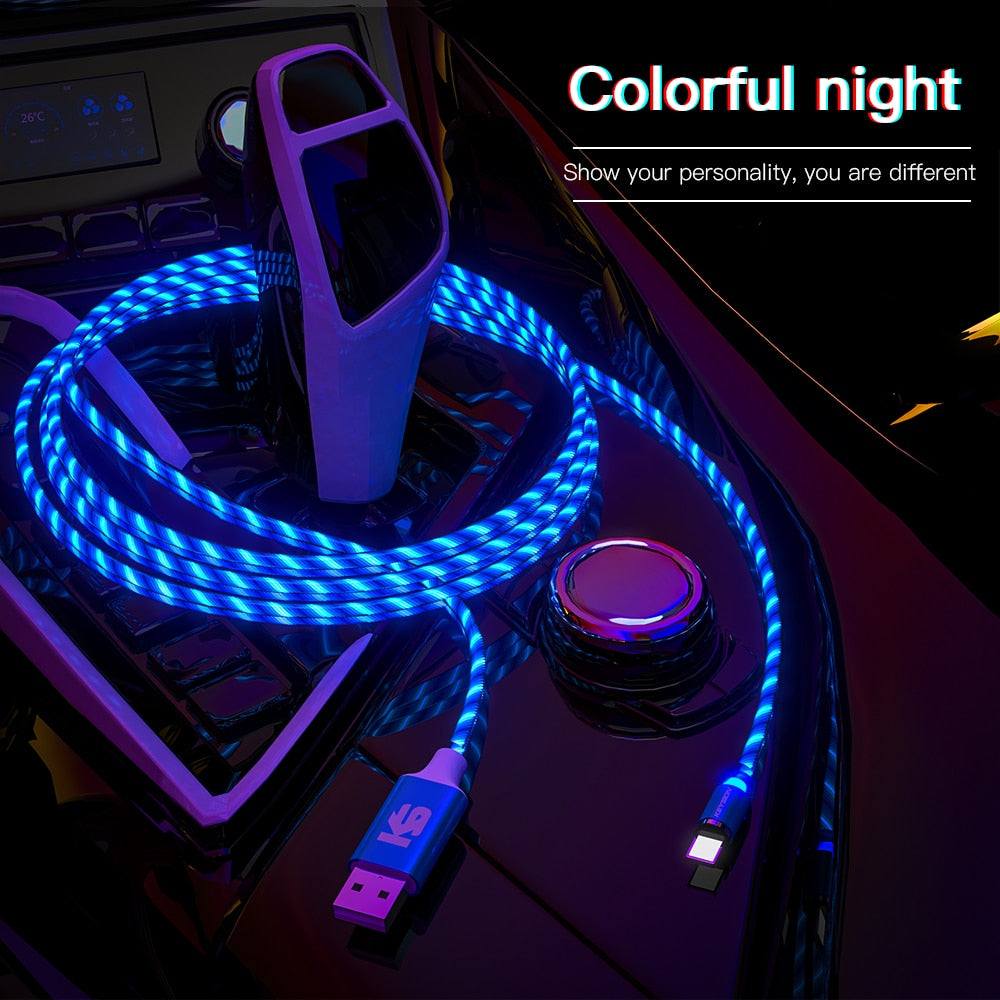 KEYSION Magnetic Cable Flowing Light LED Micro USB Cable - Premium Chargers & Powerbanks from Keysion - Just $13.00! Shop now at Dressmycell.com