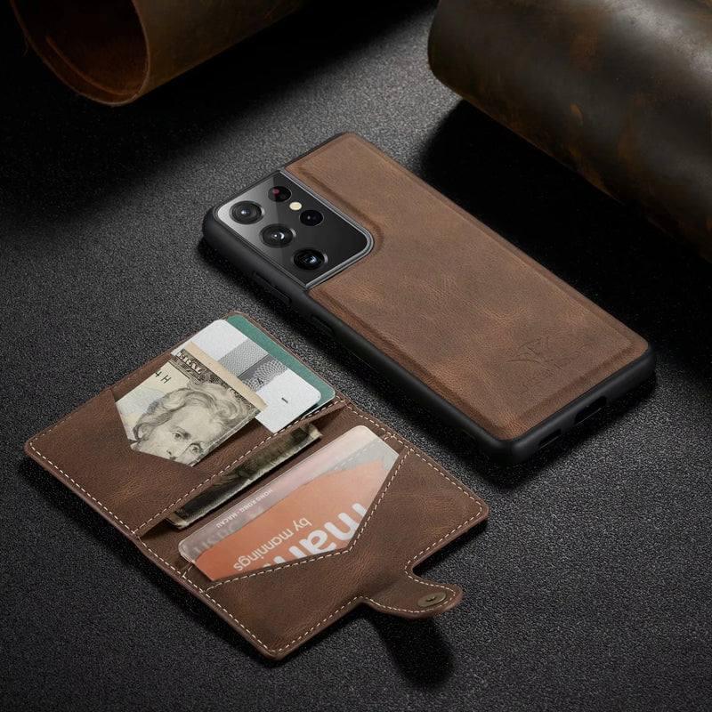 2 In 1 Magnetic Wallet Leather Case for Samsung - Premium Mobile Phone Cases from Dressmycell.com - Just $22.00! Shop now at Dressmycell.com