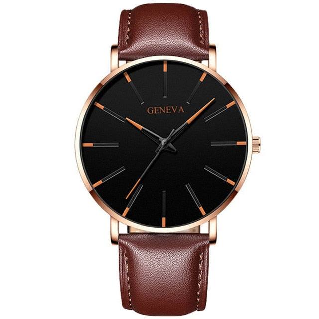 Geneva Minimalist Ultra Thin Watch for Men - Premium Watches from Dressmycell.com - Just $16.00! Shop now at Dressmycell.com