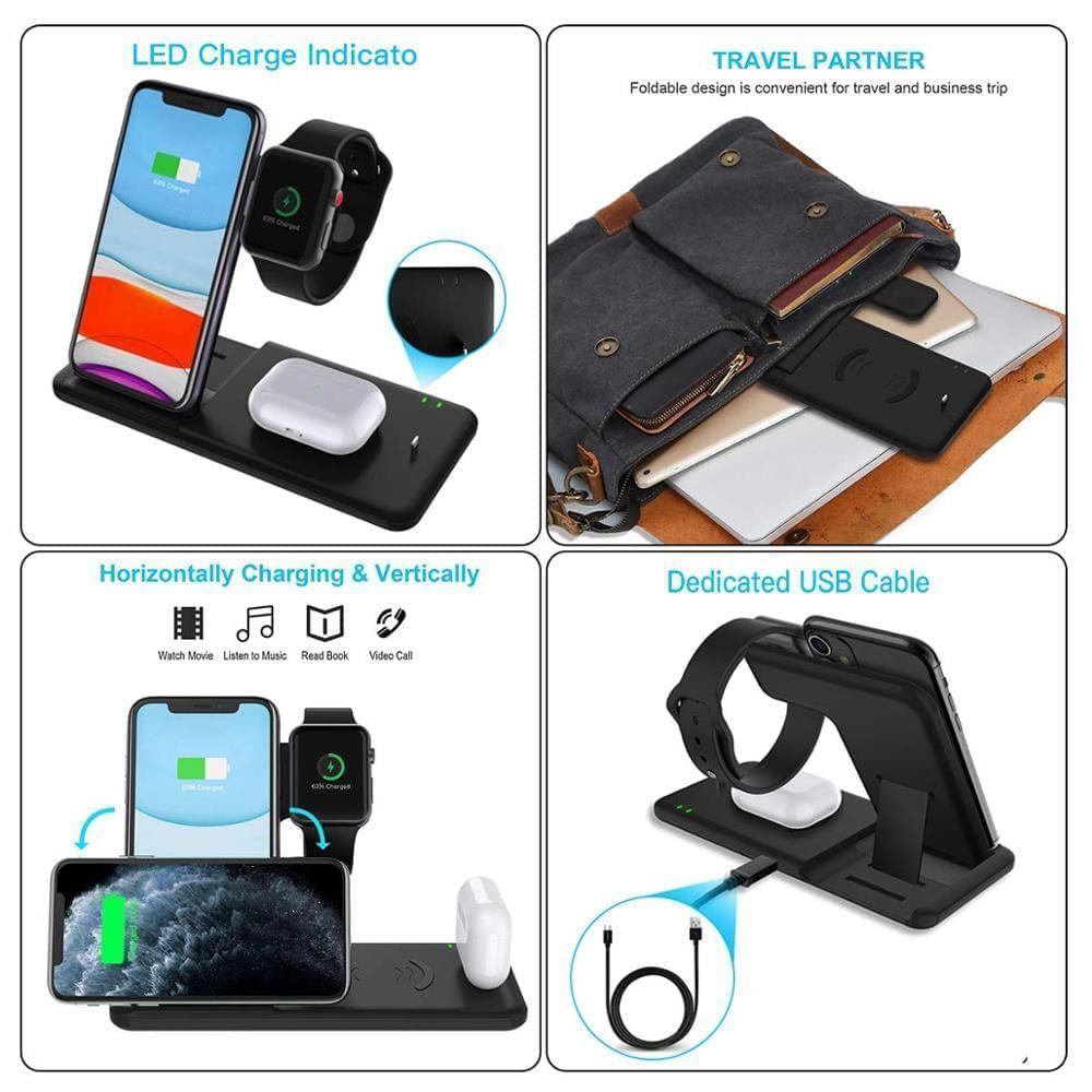 4in1 - 15W Qi Fast Wireless Charging Station - Premium Chargers & Powerbanks from Dressmycell.com - Just $55.00! Shop now at Dressmycell.com