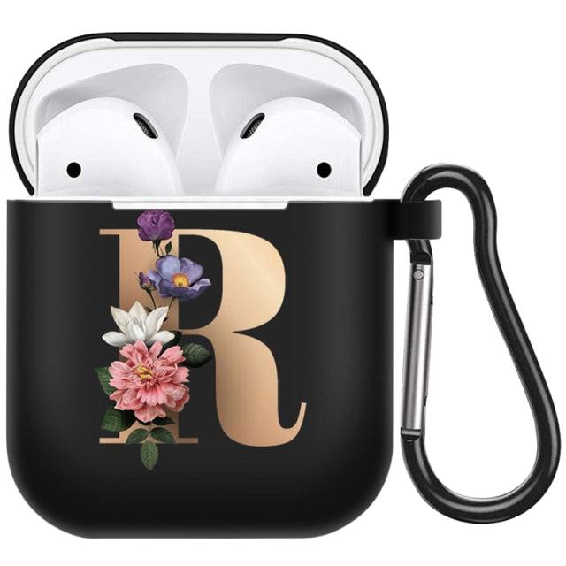 Cute Floral Gold Initial Alphabet Letter Case For Airpods 1/2 - Premium Airpods Cases from Dressmycell.com - Just $14.00! Shop now at Dressmycell.com