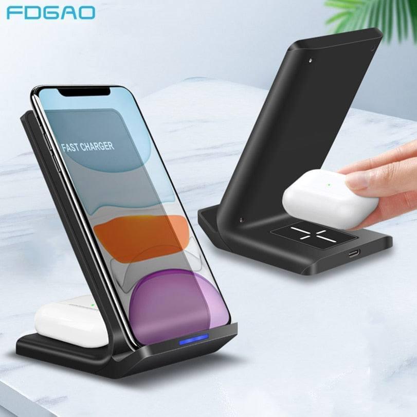 15W 2 in 1 Charging Dock Station for iPhone and Samsung - Premium Chargers & Powerbanks from Dressmycell.com - Just $22.00! Shop now at Dressmycell.com