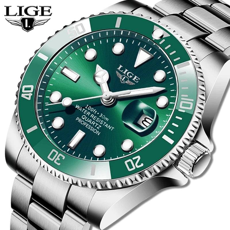 LIGE Green Quartz Waterproof Date Wrist Watch for Men - Premium Watches from Dressmycell.com - Just $45.00! Shop now at Dressmycell.com LIGE Green Quartz Waterproof Date Wrist Watch for Men - Premium Watches from Dressmycell.com - Just $45.00! Shop now at Dressmycell.com