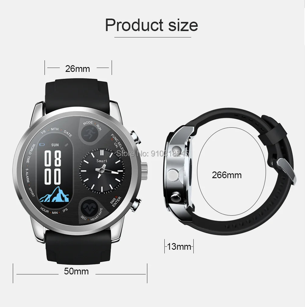 T3 PRO Dual Time Smart Watch - Premium Watches from Dressmycell.com - Just $52! Shop now at Dressmycell.com