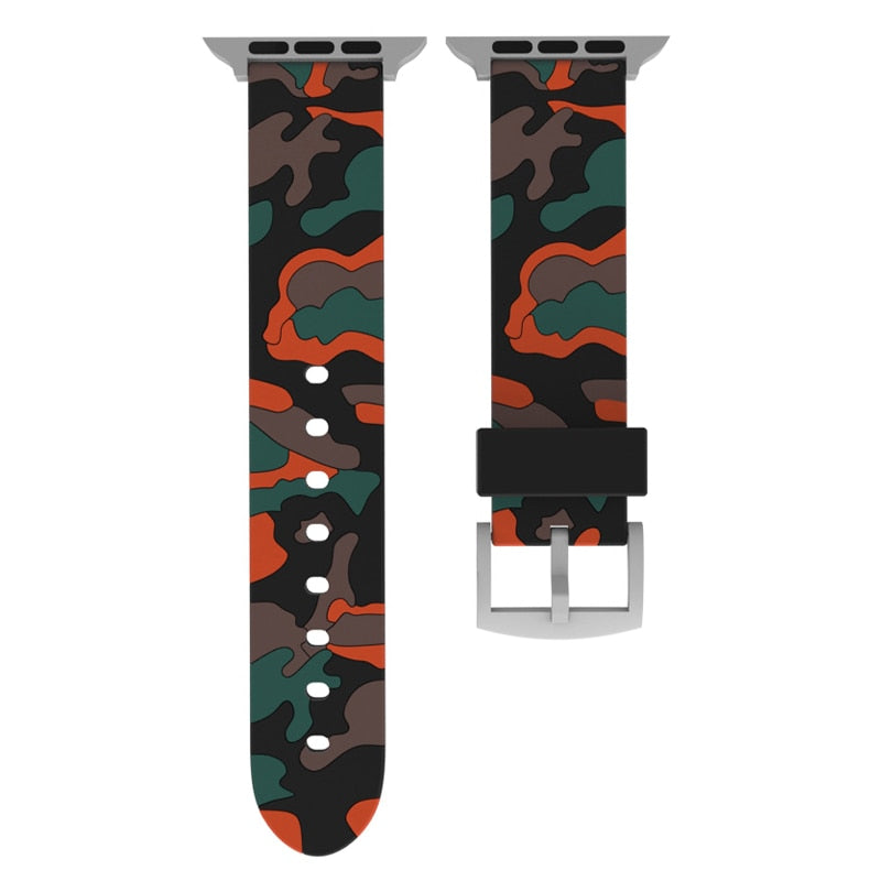 Camouflage Silicone  strap for Apple Watch - Premium Apple Watch Accessories from Dressmycell.com - Just $22! Shop now at Dressmycell.com
