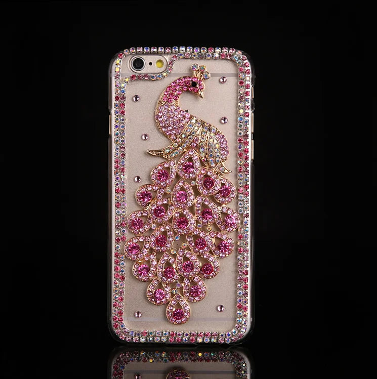 Peacock Rhinestone Case for Samsung - Premium Mobile Phone Cases from Dressmycell.com - Just $20! Shop now at Dressmycell.com