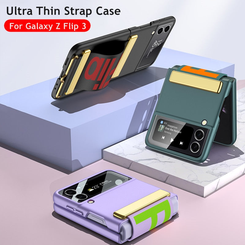 Wrist Strap Case For Samsung Galaxy Z Flip 3 - Premium Mobile Phone Cases from Dressmycell.com - Just $26.00! Shop now at Dressmycell.com