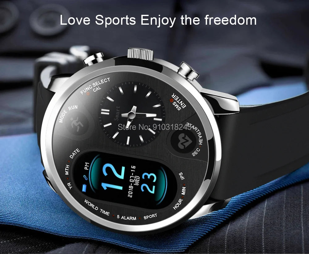 T3 PRO Dual Time Smart Watch - Premium Watches from Dressmycell.com - Just $52! Shop now at Dressmycell.com