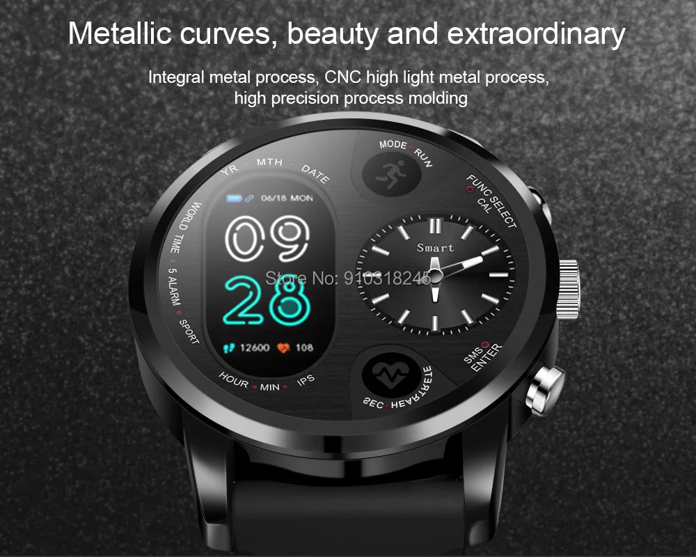 T3 PRO Dual Time Smart Watch - Premium Watches from Dressmycell.com - Just $52! Shop now at Dressmycell.com