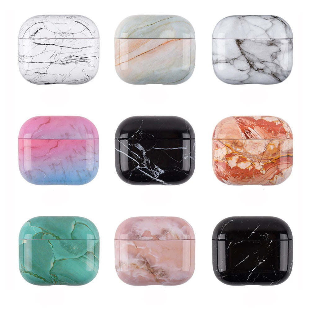 Glossy Marble Hard Protective Case For AirPods/ AirPods Pro - Premium Airpods Cases from Dressmycell.com - Just $15! Shop now at Dressmycell.com