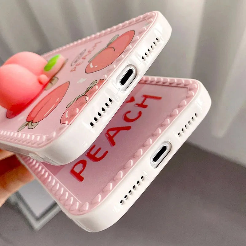 Cute 3D Peach Stress Reliever Case for iPhone - Premium Mobile Phone Cases from Dressmycell.com - Just $15! Shop now at Dressmycell.com