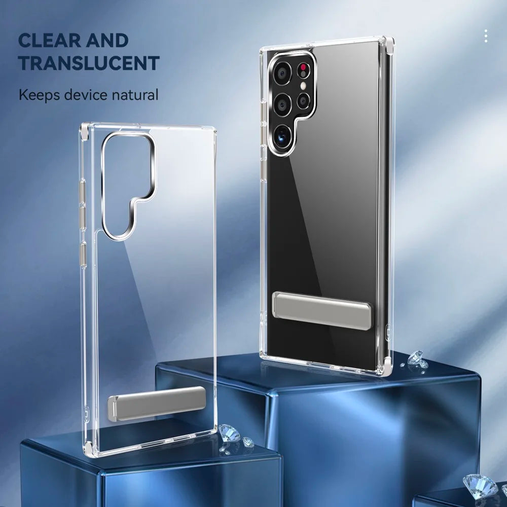 Clear Case with Horizontal & Vertical Stand for Samsung - Premium Mobile Phone Cases from Dressmycell.com - Just $15! Shop now at Dressmycell.com