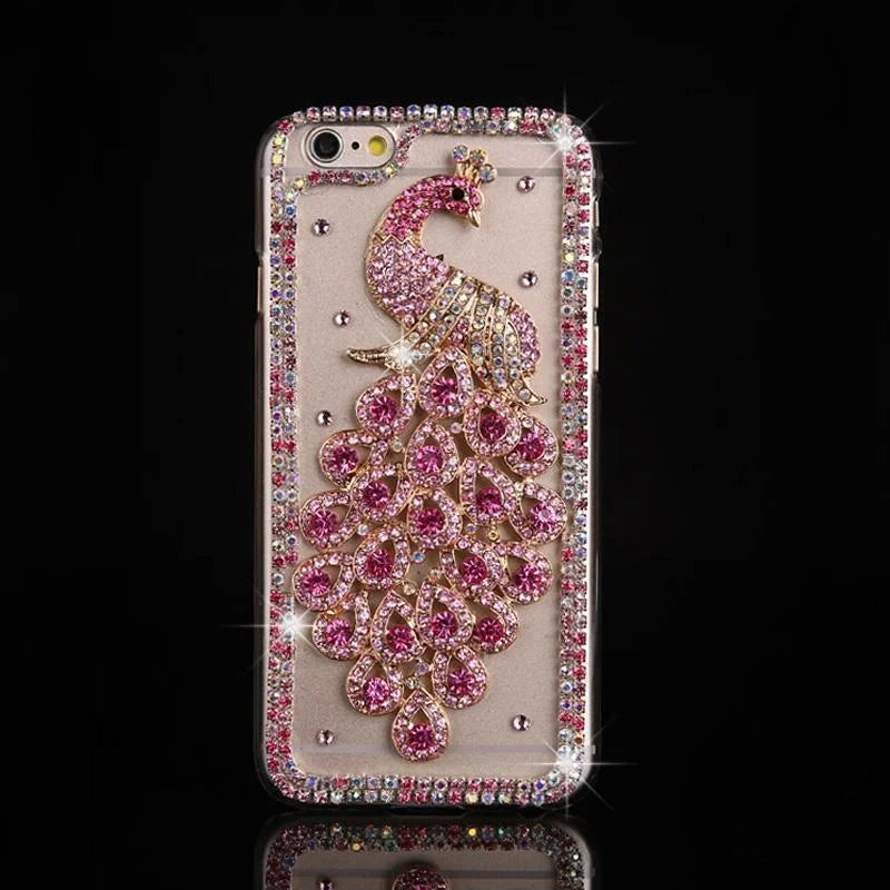 Peacock Rhinestone Case for iPhone - Premium Mobile Phone Cases from Dressmycell.com - Just $20! Shop now at Dressmycell.com