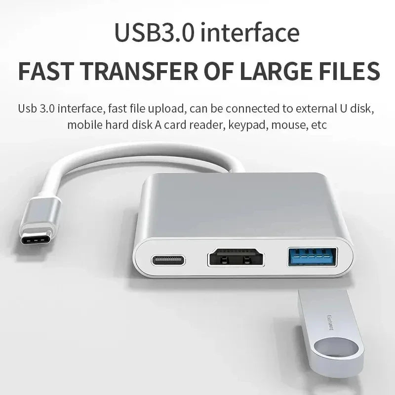 3 IN 1 USB C  Hub to HDMI USB 3.0 PD - Premium Electronics from Dressmycell.com - Just $19.99! Shop now at Dressmycell.com