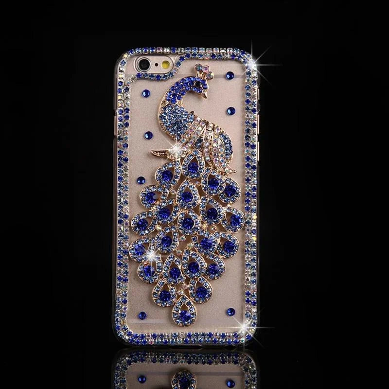 Peacock Rhinestone Case for iPhone - Premium Mobile Phone Cases from Dressmycell.com - Just $20! Shop now at Dressmycell.com