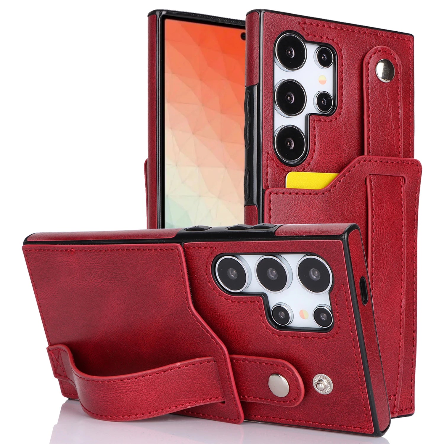 Leather Card Holder Case with Stand For Samsung Galaxy A Series - Premium Mobile Phone Cases from Dressmycell.com - Just $17! Shop now at Dressmycell.com