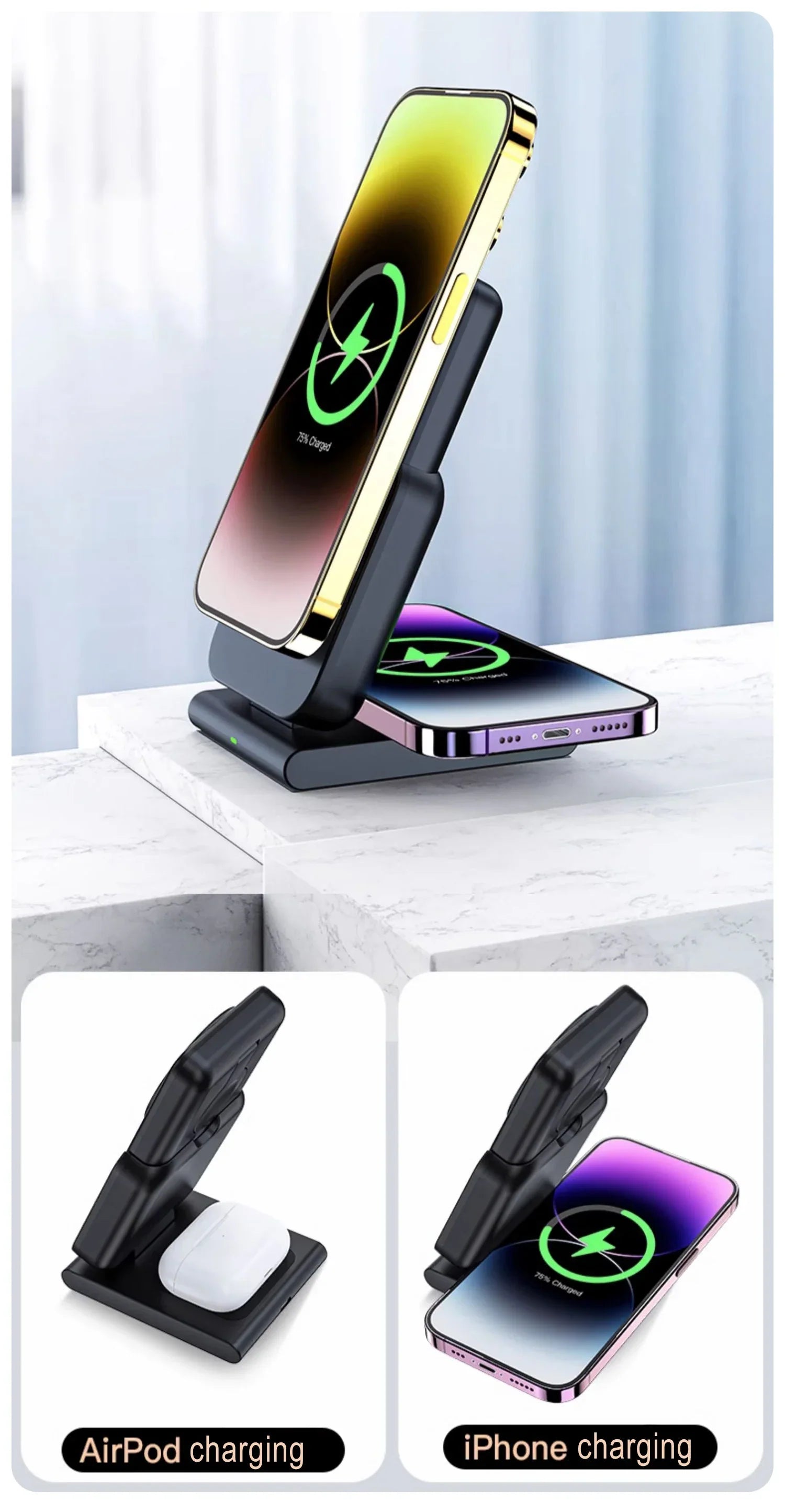 MacSafe 3in1 5000mAh  Magnetic Wireless Power Bank & Charger Station - Premium Chargers & Powerbanks from Dressmycell.com - Just $60! Shop now at Dressmycell.com