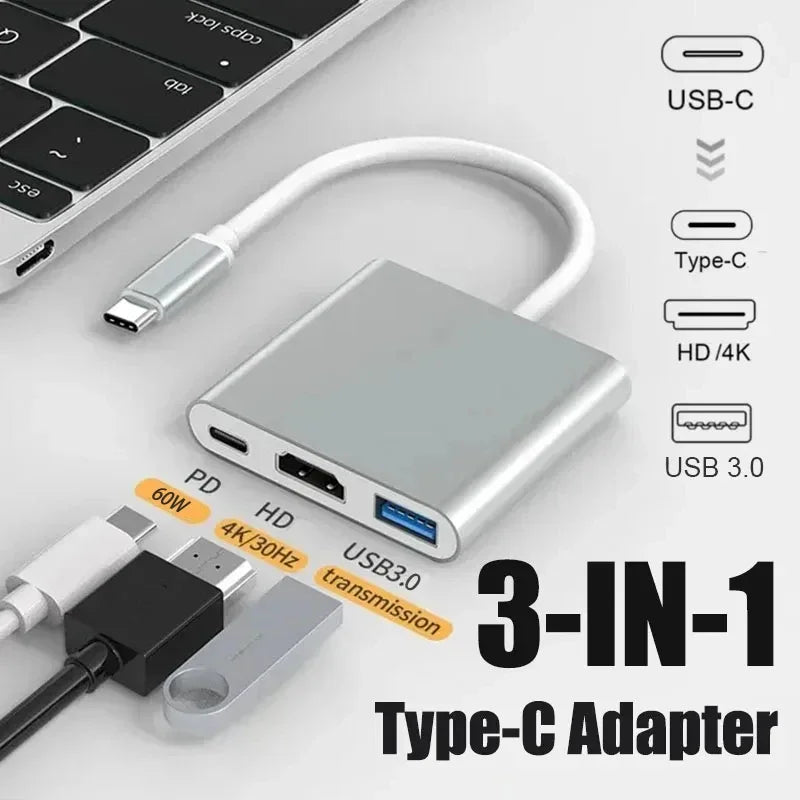 3 IN 1 USB C  Hub to HDMI USB 3.0 PD - Premium Electronics from Dressmycell.com - Just $19.99! Shop now at Dressmycell.com