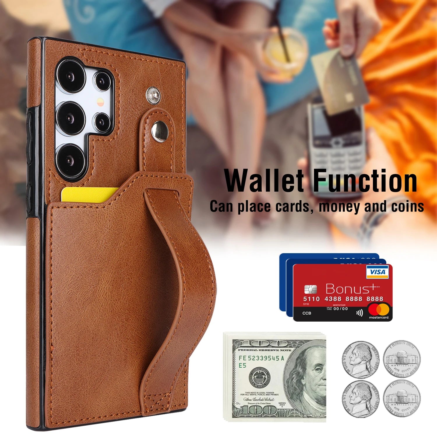 Leather Card Holder Case with Stand For Samsung Galaxy A Series - Premium Mobile Phone Cases from Dressmycell.com - Just $17! Shop now at Dressmycell.com