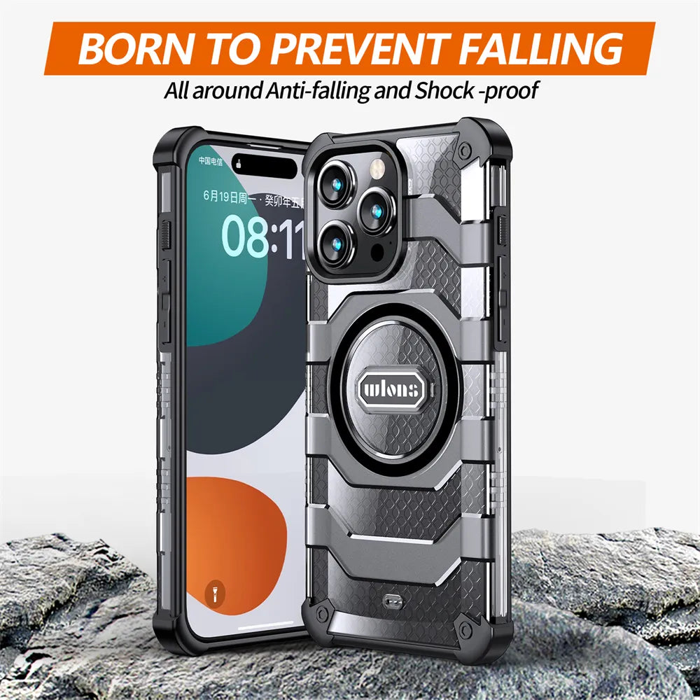 Military Rugged Armor Magsafe Case For iPhone 15 - Premium Mobile Phone Cases from Dressmycell.com - Just $25! Shop now at Dressmycell.com