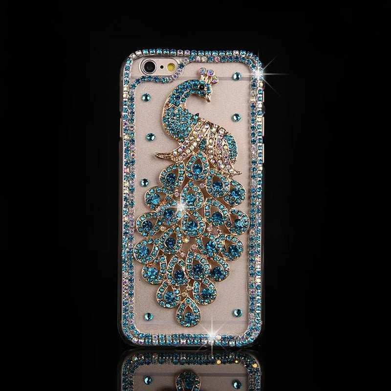 Peacock Rhinestone Case for iPhone - Premium Mobile Phone Cases from Dressmycell.com - Just $20! Shop now at Dressmycell.com