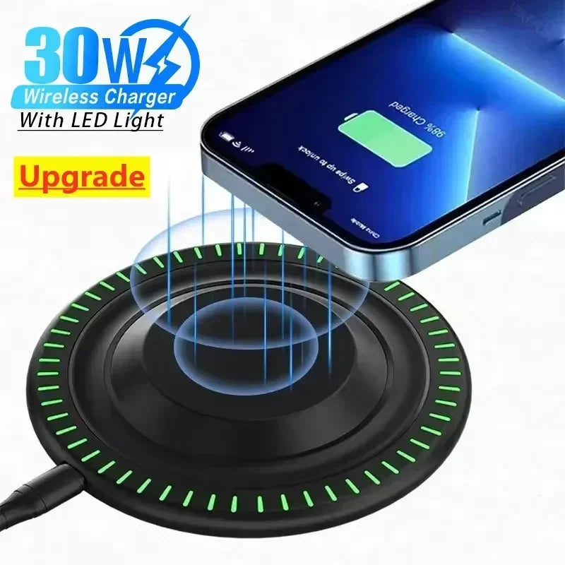 30W Fast Wireless Charging Pad - Premium Chargers & Powerbanks from Dressmycell.com - Just $15! Shop now at Dressmycell.com