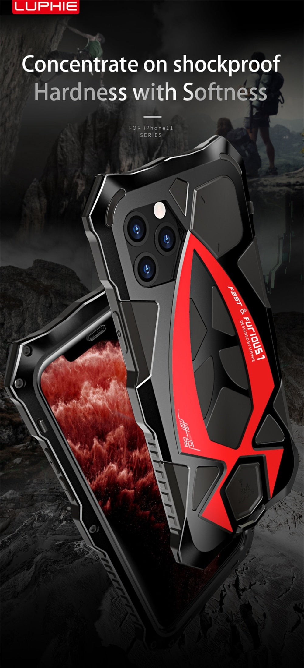 360 Metal Shockproof Armor Case for iPhone - Premium Mobile Phone Cases from Luphie - Just $37.00! Shop now at Dressmycell.com