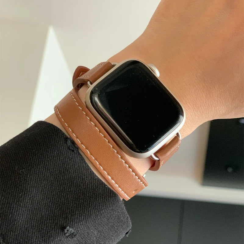 Leather Strap Band Replacement for Apple Watch - Premium Apple Watch Accessories from Dressmycell.com - Just $16! Shop now at Dressmycell.com