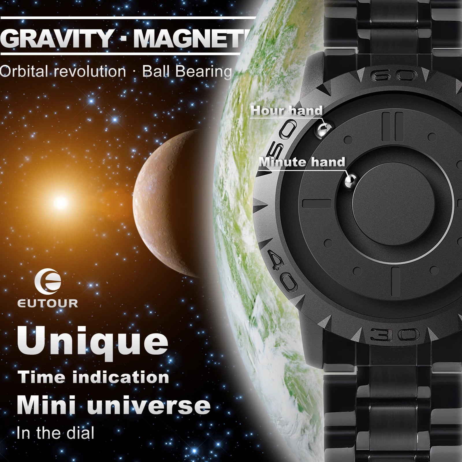 Eutour Iron Ball Magnetic Pointer Quartz Watch for Men - Premium Watches from Eutour - Just $62! Shop now at Dressmycell.com