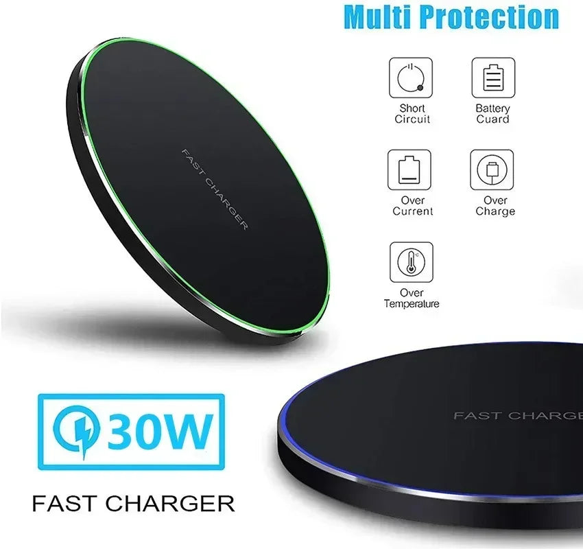 30W Fast Wireless Charging Pad - Premium Chargers & Powerbanks from Dressmycell.com - Just $15! Shop now at Dressmycell.com