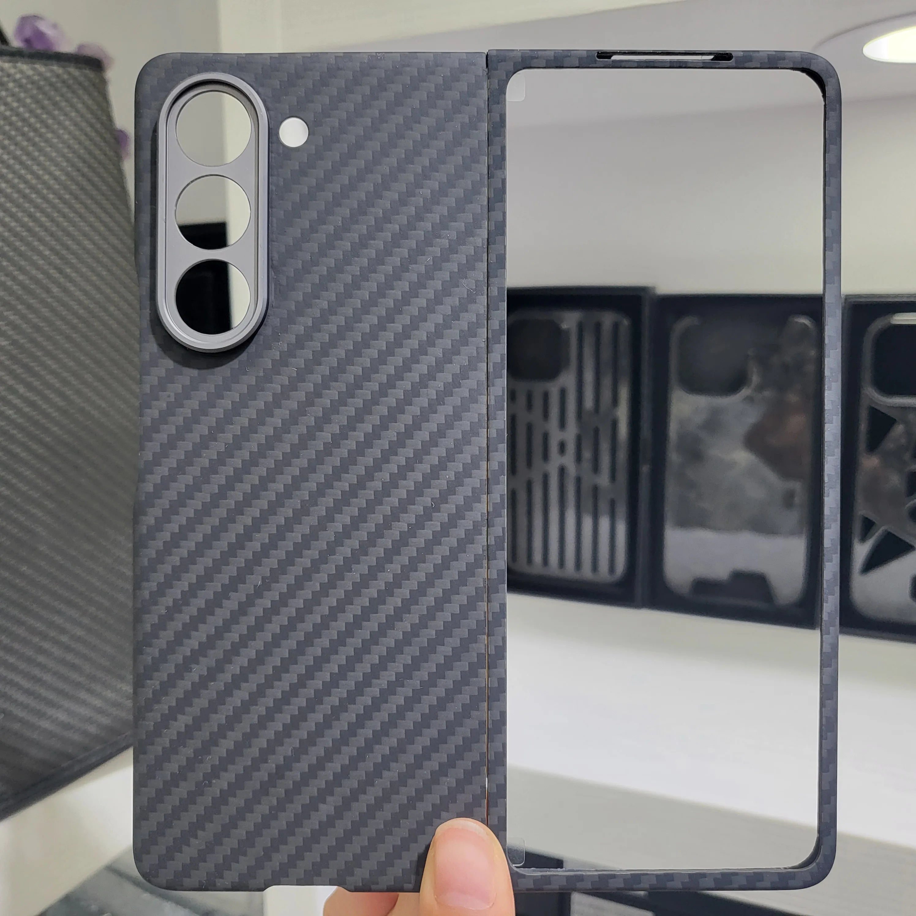 YTF Carbon Fiber Case For Samsung Galaxy Z Fold 5 - Premium Mobile Phone Cases from YTF-Carbon - Just $50! Shop now at Dressmycell.com