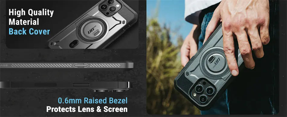Super Rugged Case with Built-in Screen Protector & Kickstand for iPhone 15 Pro Max - Premium Mobile Phone Cases from Dressmycell.com - Just $60! Shop now at Dressmycell.com