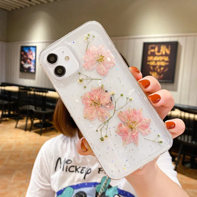 Real Dried Flowers Clear Case For iPhone - Premium Mobile Phone Cases from Dressmycell.com - Just $16! Shop now at Dressmycell.com