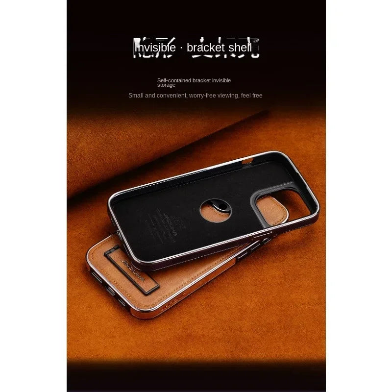 Invisible Fold Stand Case with Electroplated Bezel for iPhone - Premium Mobile Phone Cases from Dressmycell.com - Just $25! Shop now at Dressmycell.com