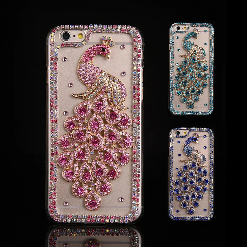 Peacock Rhinestone Case for Samsung - Premium Mobile Phone Cases from Dressmycell.com - Just $20! Shop now at Dressmycell.com