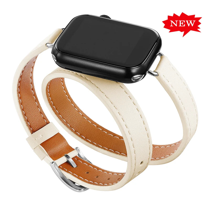 Leather Strap Band Replacement for Apple Watch - Premium Apple Watch Accessories from Dressmycell.com - Just $16! Shop now at Dressmycell.com