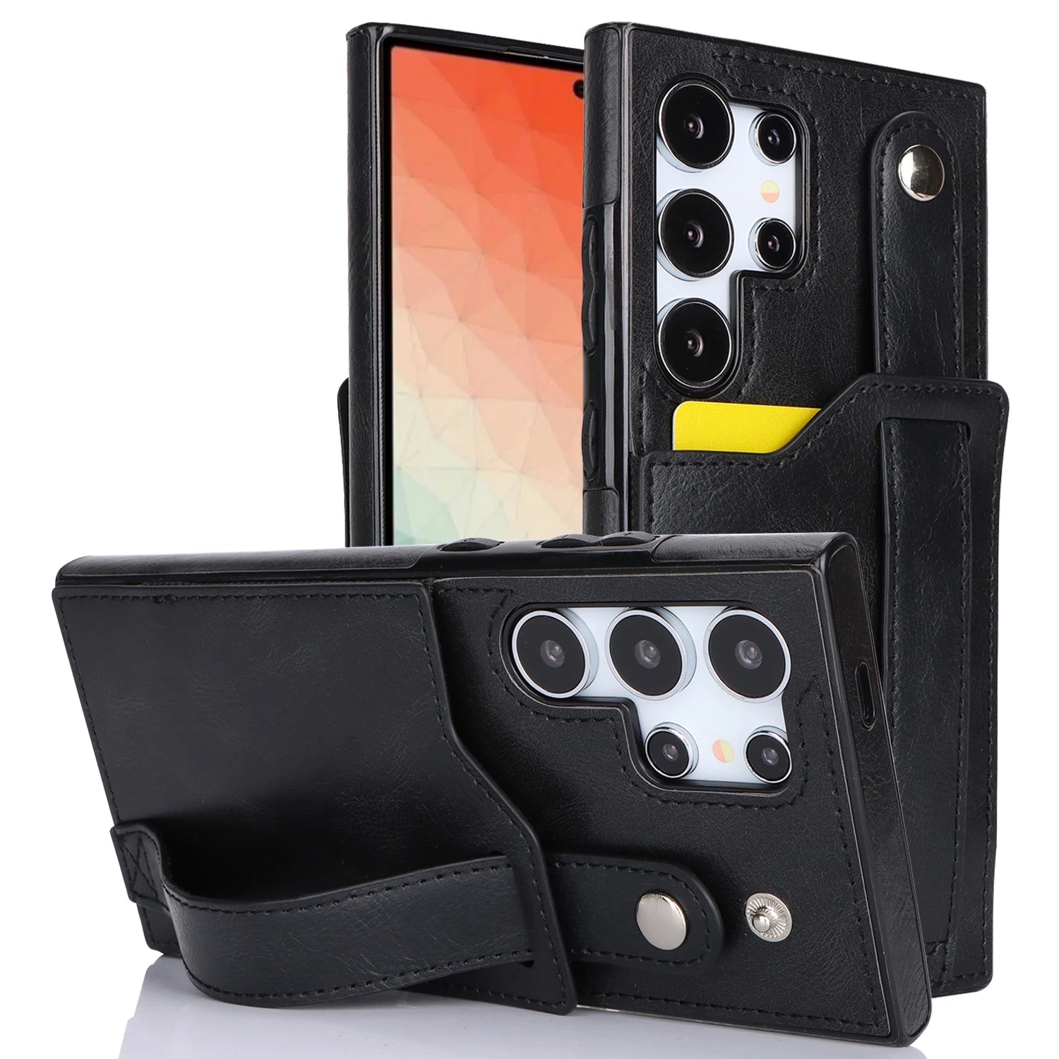 Leather Card Holder Case with Stand For Samsung Galaxy A Series - Premium Mobile Phone Cases from Dressmycell.com - Just $17! Shop now at Dressmycell.com