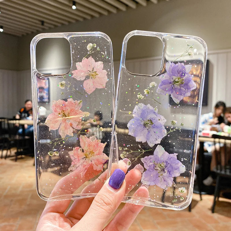 Real Dried Flowers Clear Case For iPhone - Premium Mobile Phone Cases from Dressmycell.com - Just $16! Shop now at Dressmycell.com