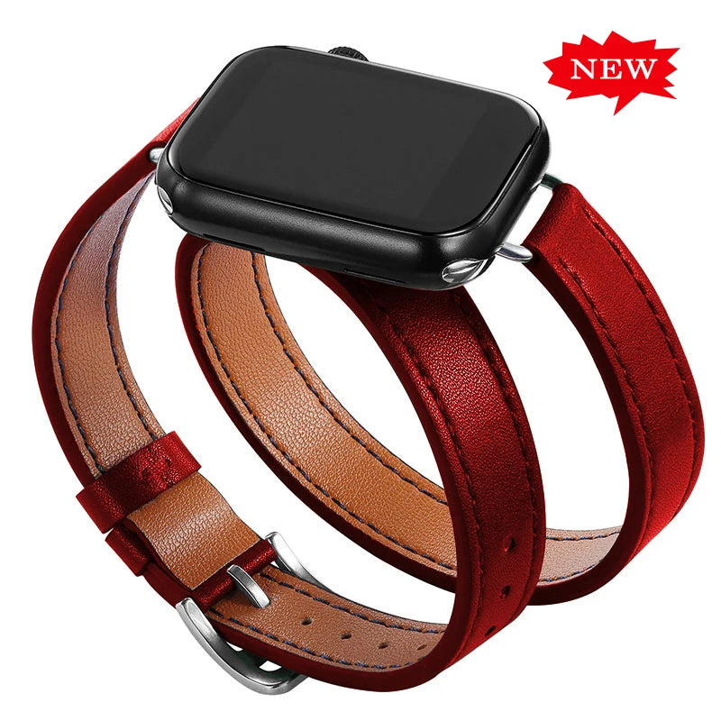 Leather Strap Band Replacement for Apple Watch - Premium Apple Watch Accessories from Dressmycell.com - Just $16! Shop now at Dressmycell.com