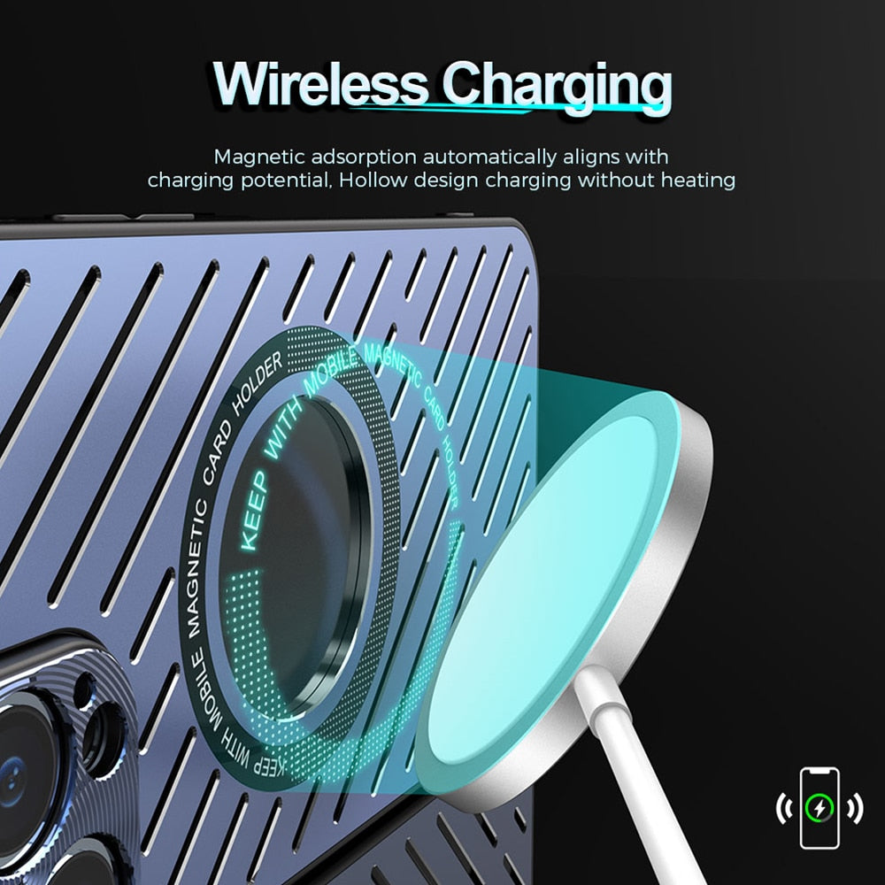 R-Just Slim Metal Case Compatible with Magnetic Wireless Charging for iPhone - Premium Mobile Phone Cases from R-Just - Just $22.00! Shop now at Dressmycell.com