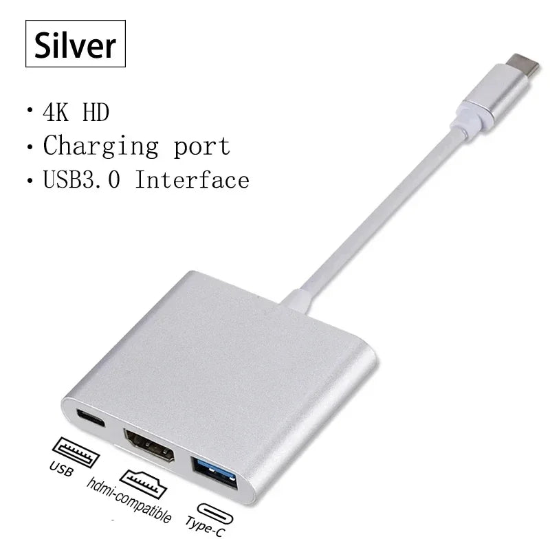 3 IN 1 USB C  Hub to HDMI USB 3.0 PD - Premium Electronics from Dressmycell.com - Just $19.99! Shop now at Dressmycell.com