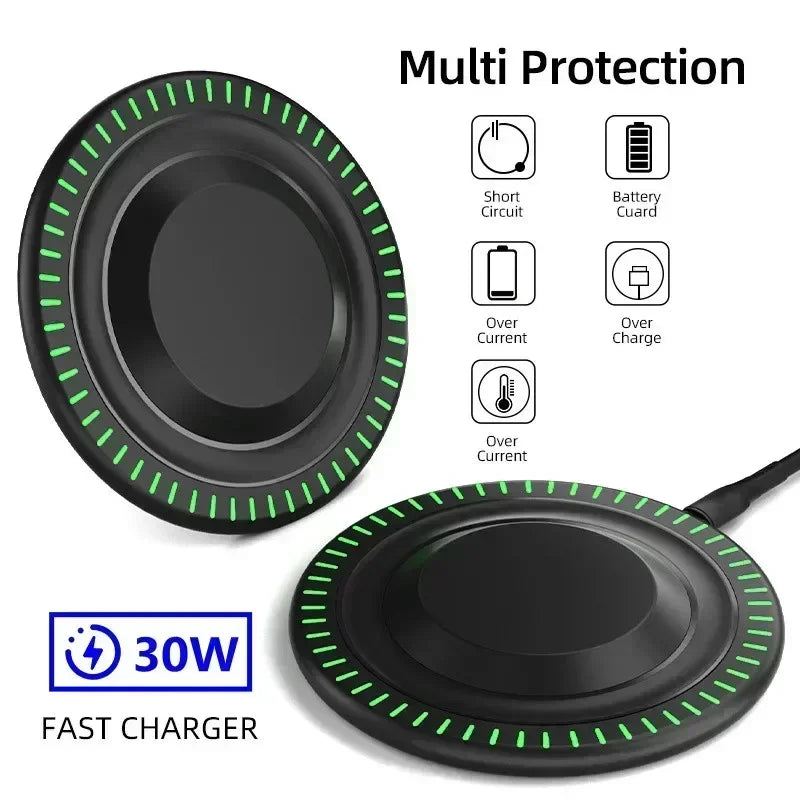 30W Fast Wireless Charging Pad - Premium Chargers & Powerbanks from Dressmycell.com - Just $15! Shop now at Dressmycell.com